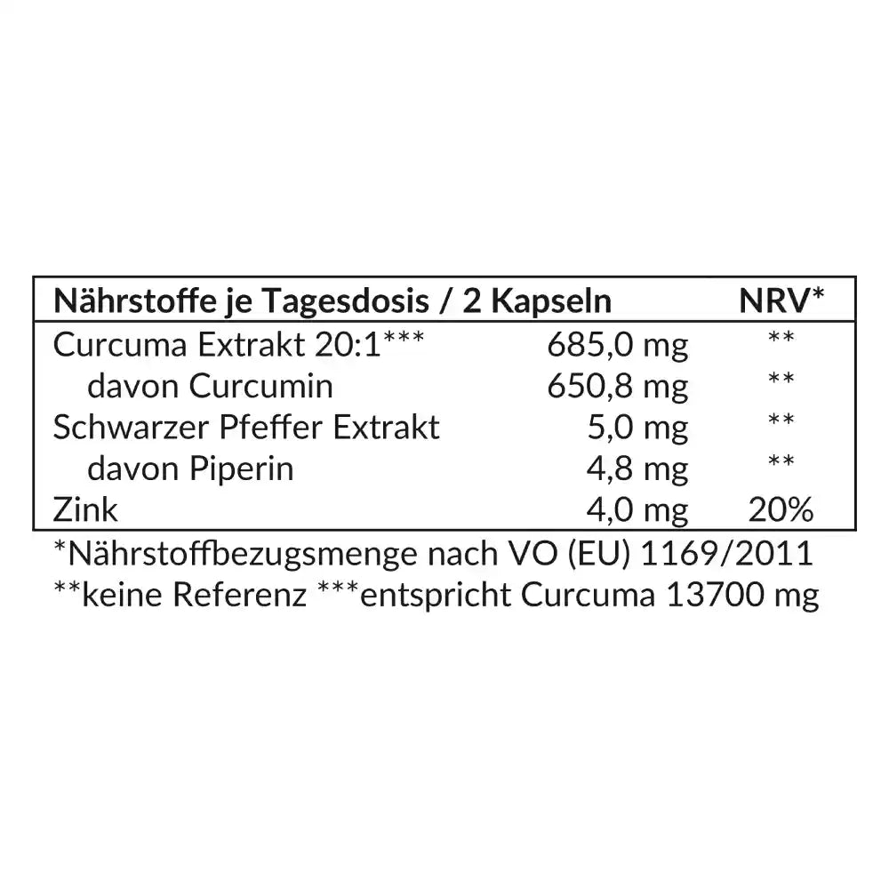 Curcuma plus Zink und Piperin vegan | Reinfink®