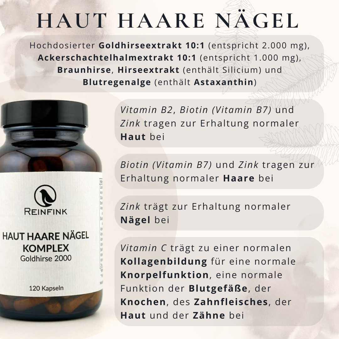 Funktionen von Biotin, Zink und Vitamin C für Haut, Haare und Nägel