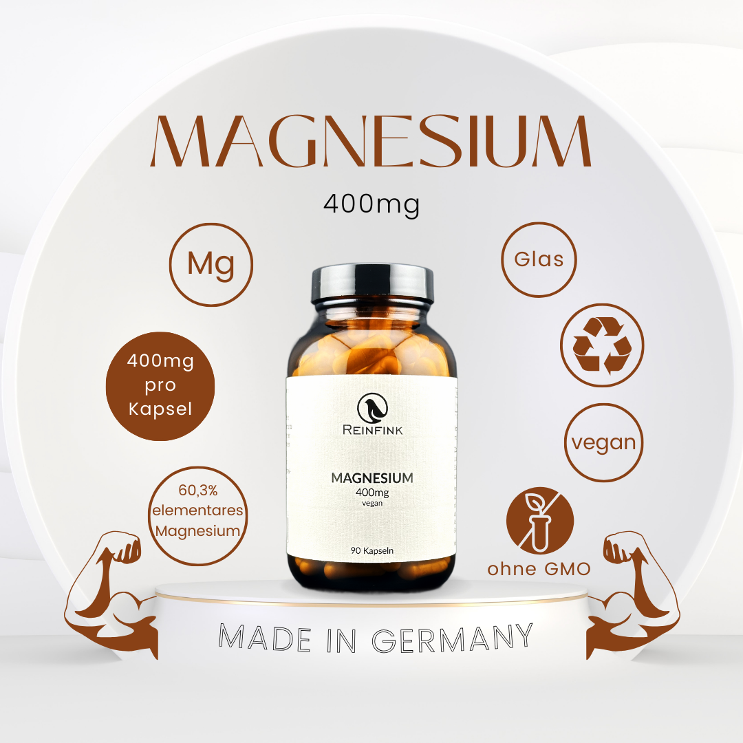 Magnesium Kapseln 400 mg von Reinfink mit Vorteilen im Überblick