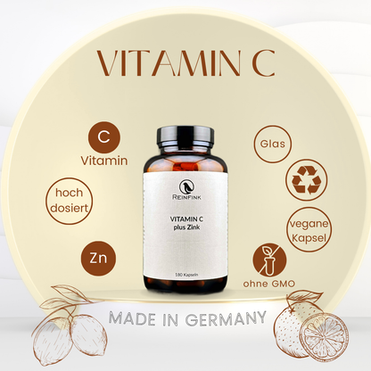 Vitamin C und Zink Kapseln 600 mg und 25 mg von Reinfink mit Vorteilen