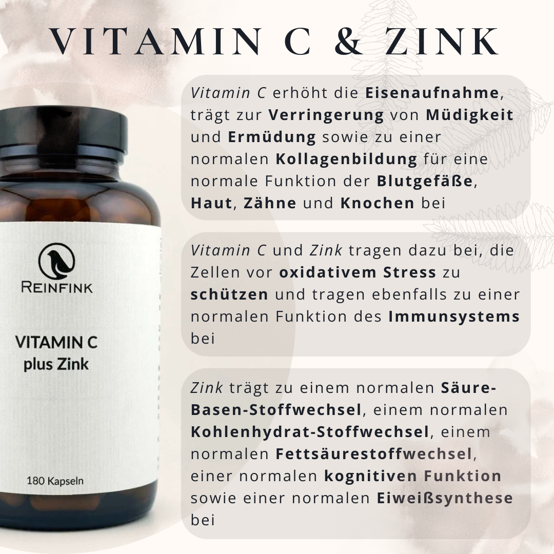 Funktionen von Vitamin C und Zink im Körper für Immunsystem und Zellen